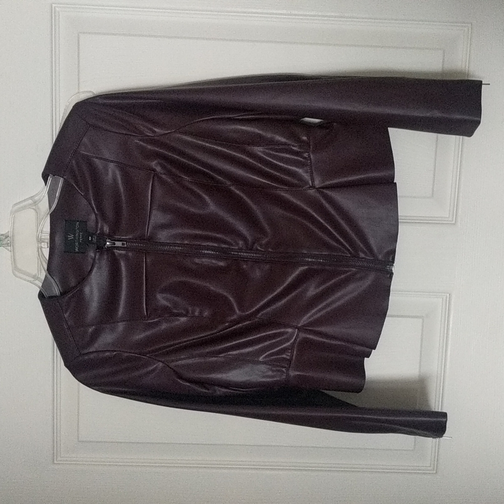4P Deep Purple Faux Leather Jacket NWT